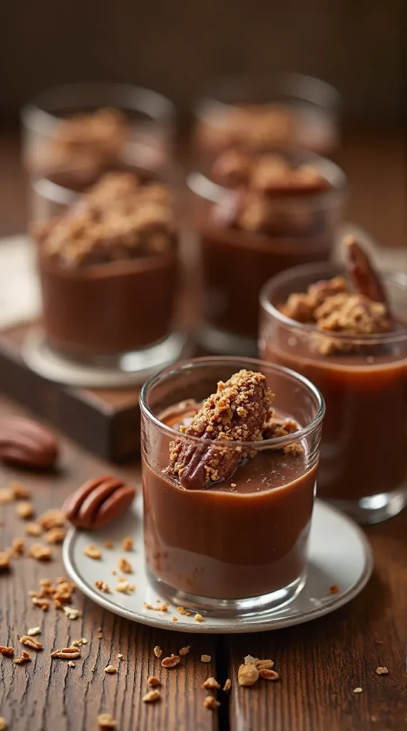 Chocolate Bourbon Pecan Pie Shooters