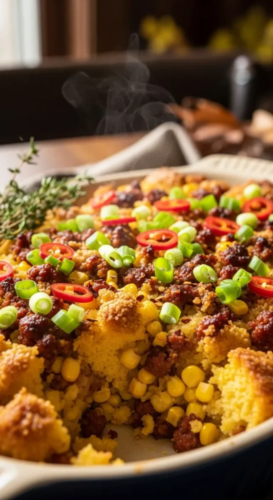 Chorizo & Cornbread Stuffing with a Spicy Kick