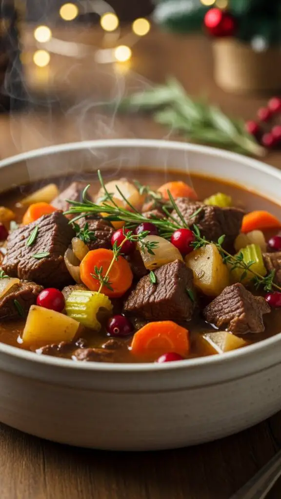 . Chunky Christmas Beef Stew Soup