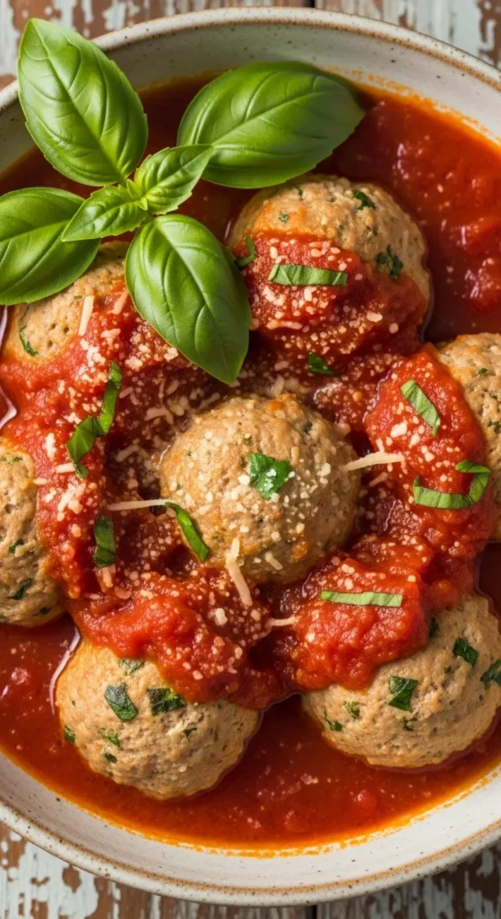Classic Italian Turkey Meatballs in Marinara