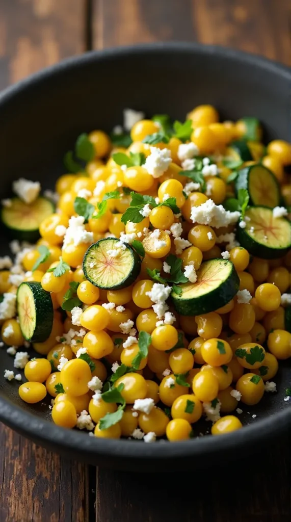 Corn & Zucchini Sauté with Feta