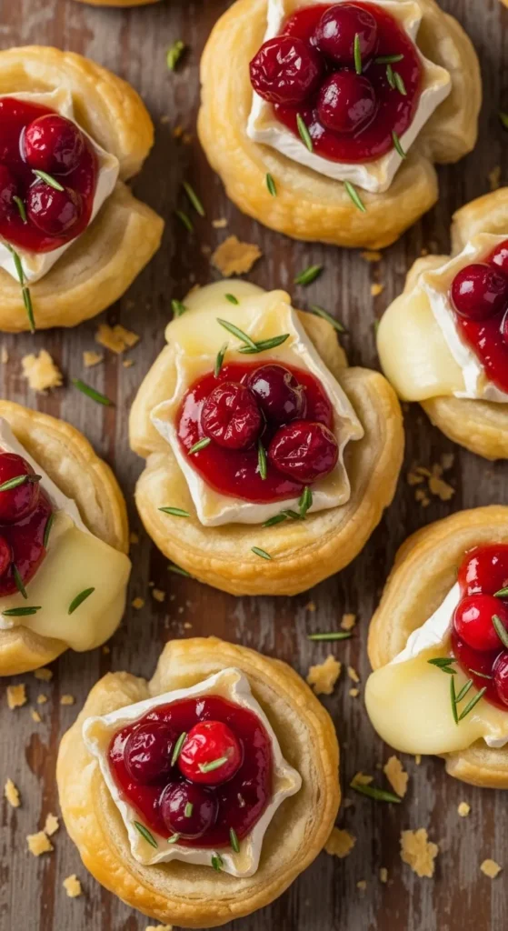 Cranberry-Brie Puff Pastry Bites