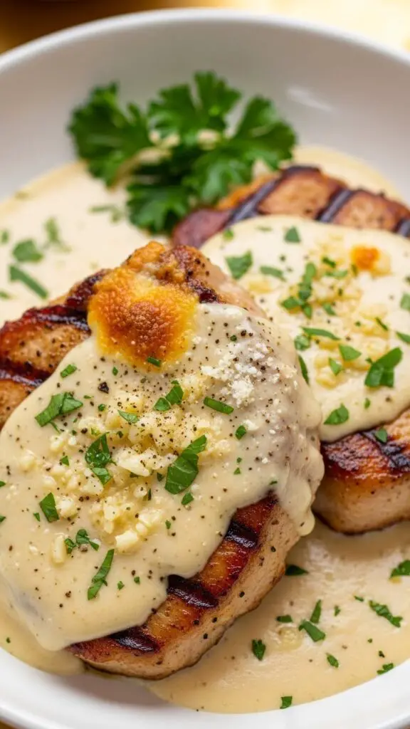 Creamy Garlic Parmesan Pork Chops