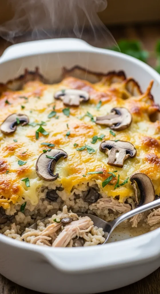 Creamy Mushroom Turkey Rice