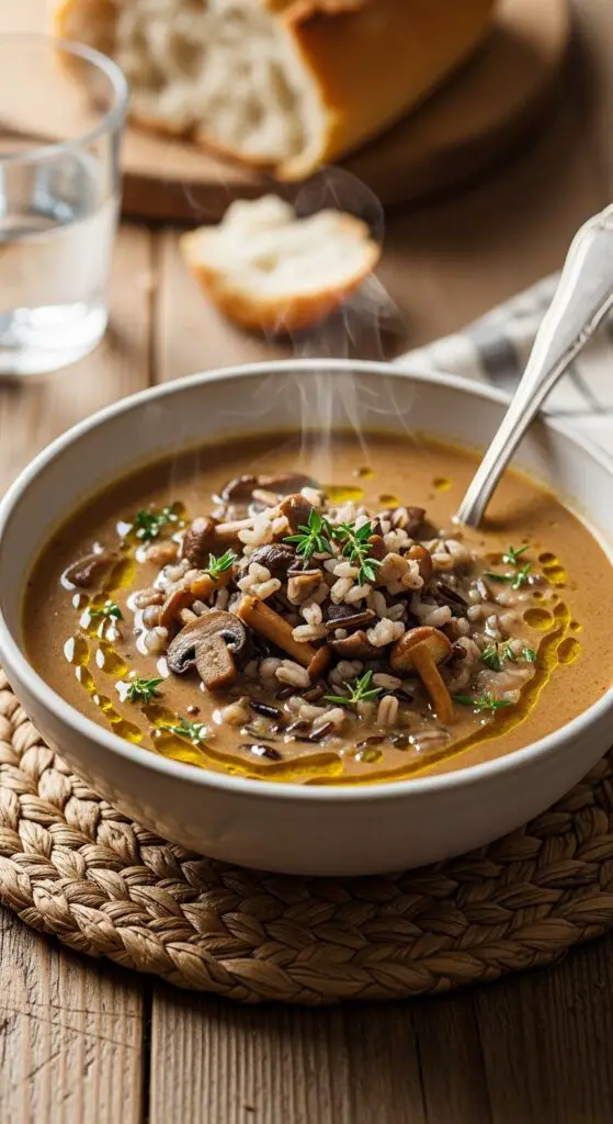 Creamy Mushroom & Wild Rice Soup