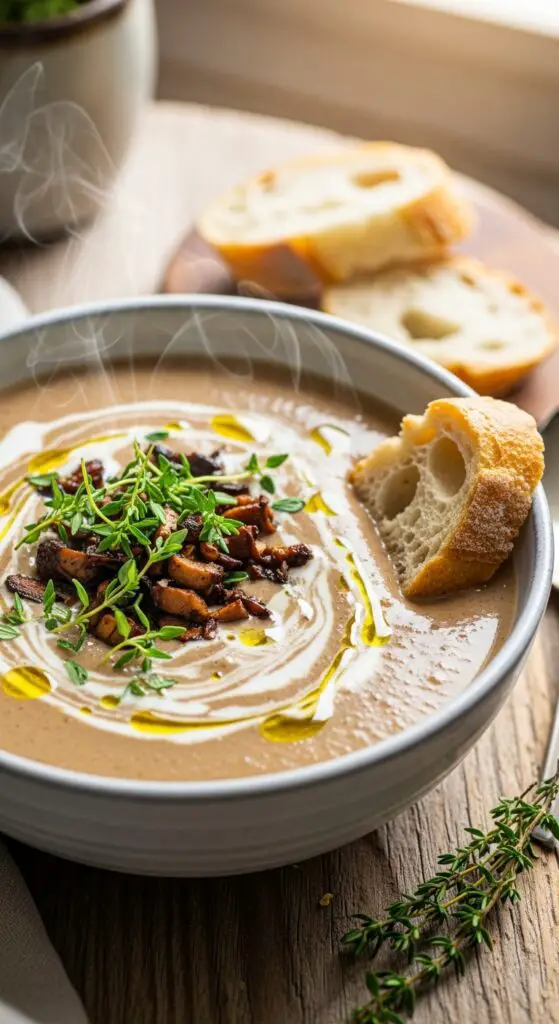 . Creamy Roasted Mushroom & Thyme Soup