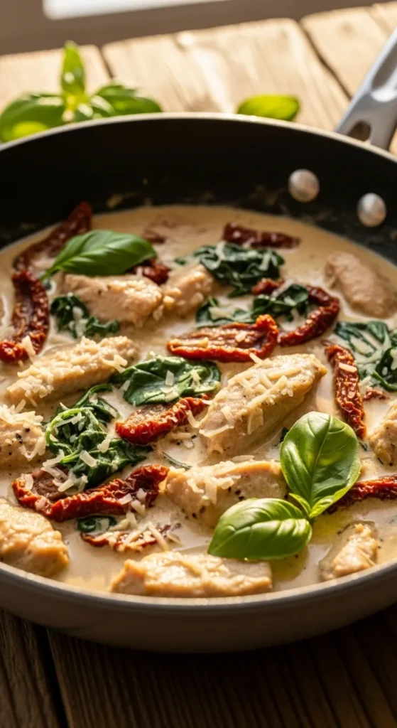 Creamy Tuscan Turkey Skillet