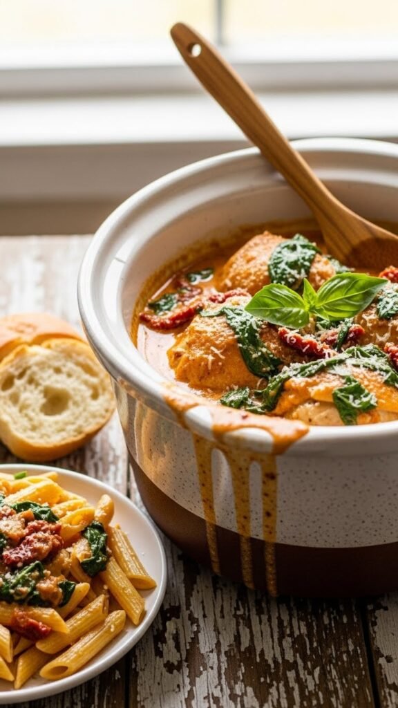 . Crock Pot Tuscan Chicken