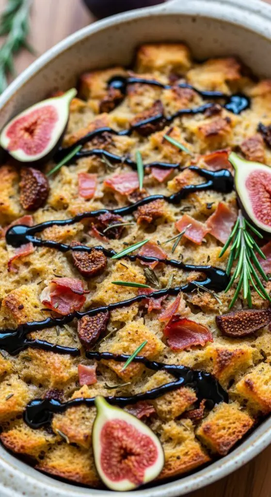 Fig & Prosciutto Stuffing with Balsamic Glaze