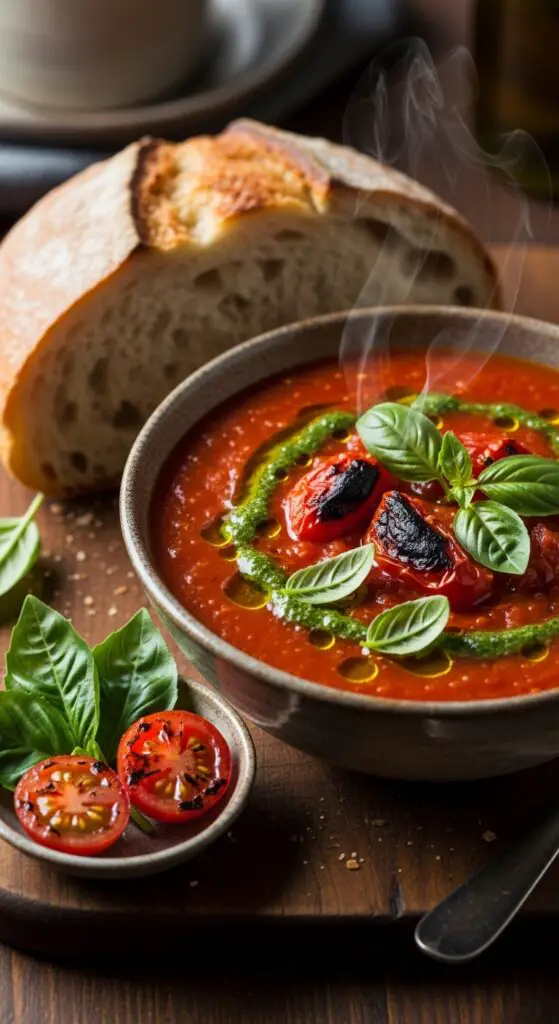 Fire-Roasted Tomato & Basil Soup