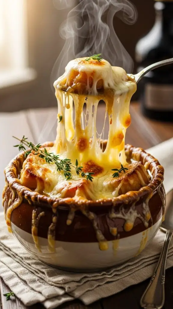 French Onion Soup with Gooey Gruyère