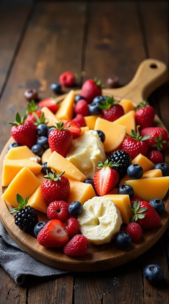 Fresh Fruit and Cheese Dessert Platter
