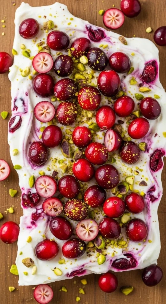 Frozen Yogurt Bark with Cranberry