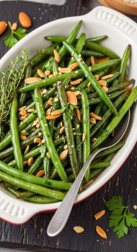 Garlic Butter Sautéed Green Beans with Almonds