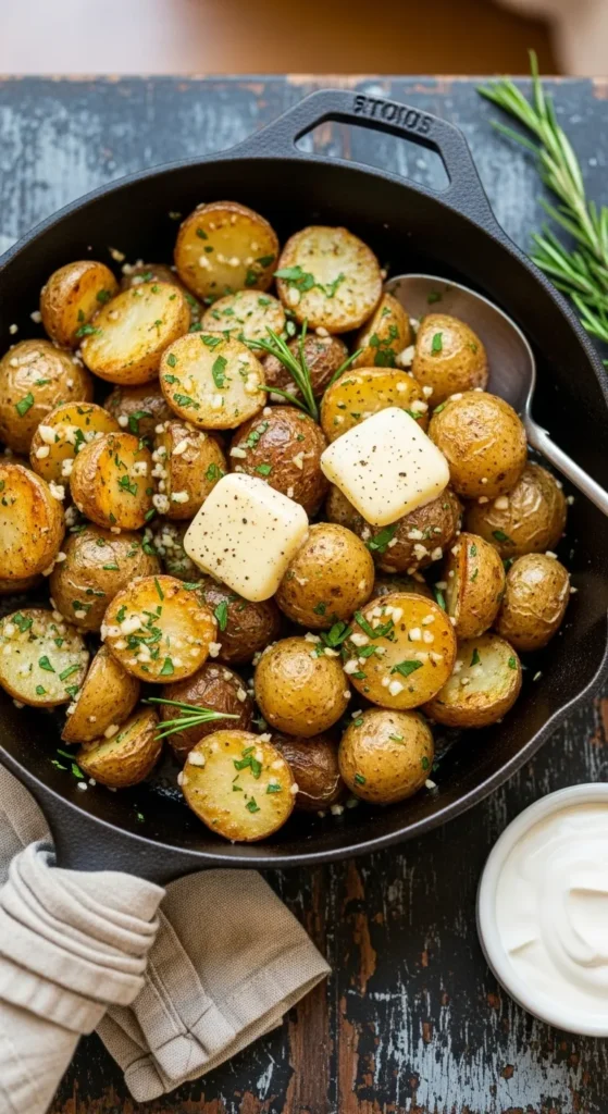 Garlic Butter Skillet Potatoes