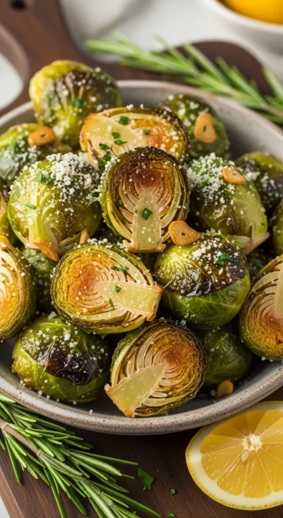 Garlic Parmesan Air Fryer Brussels Sprouts