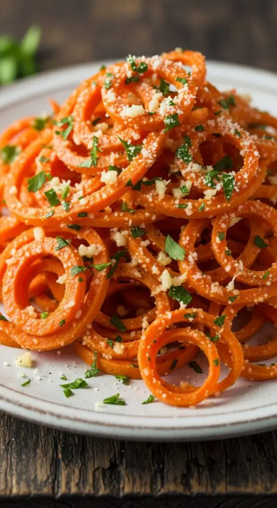 Garlic Parmesan Carrot Spirals