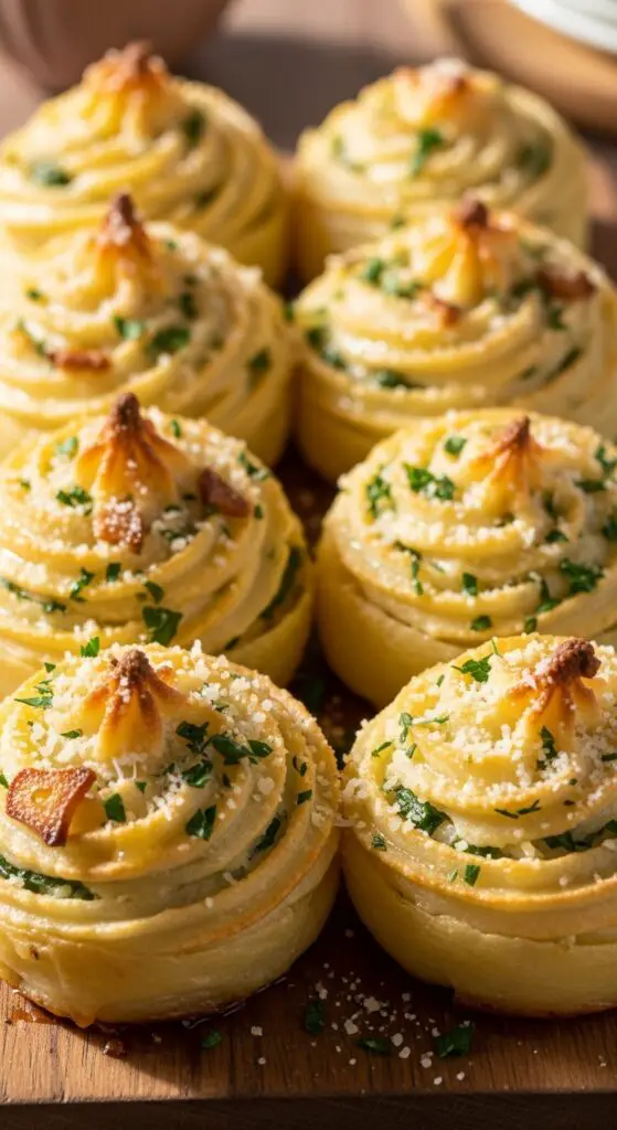 Garlic Parmesan Duchess Potatoes