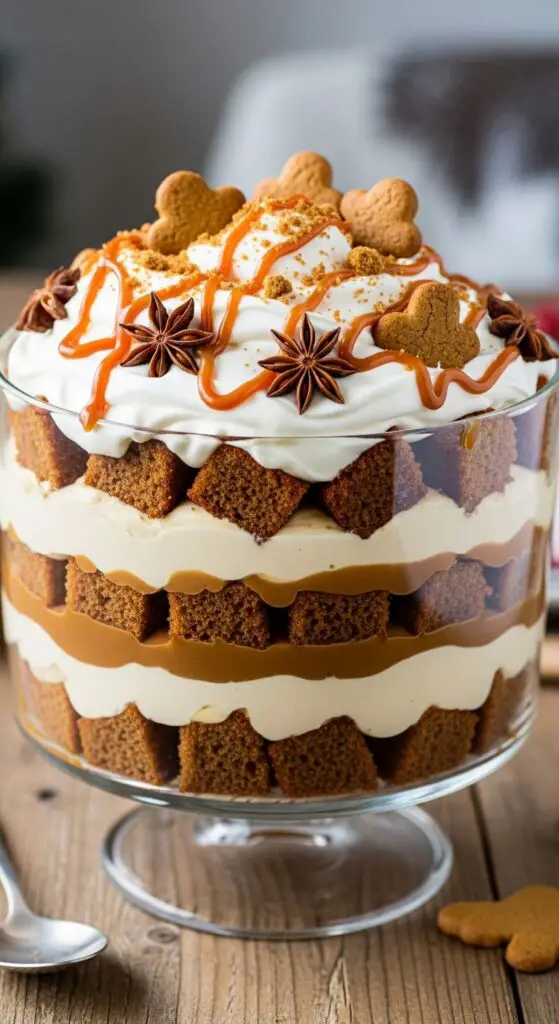 Gingerbread Trifle with Caramel Cream