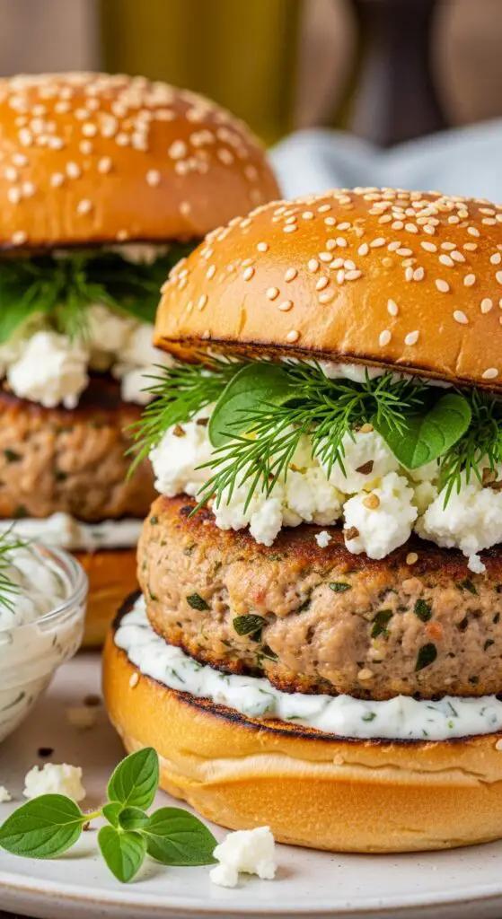Greek-Style Turkey Burgers with