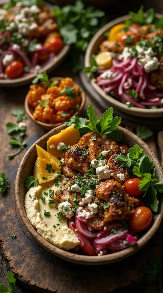Greek Turkey Bowls with Hummus & Herbs