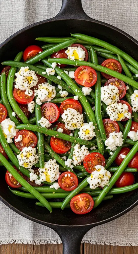 Green Bean & Tomato Skillet with Feta