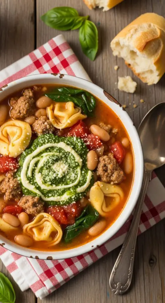 Hearty Italian Sausage & Tortellini Soup