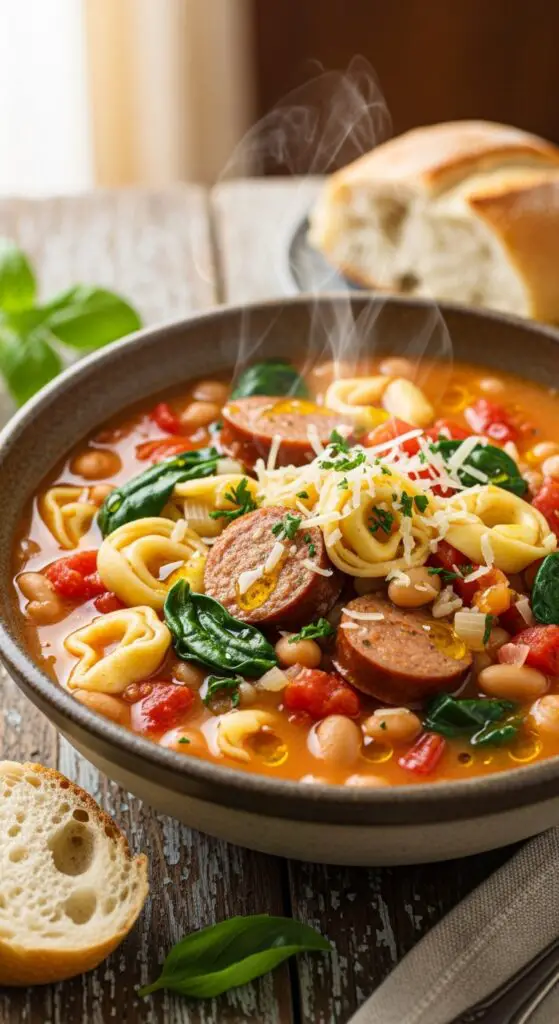 Hearty Italian Sausage & Tortellini Soup