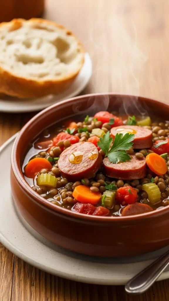 Hearty Lentil Sausage Soup