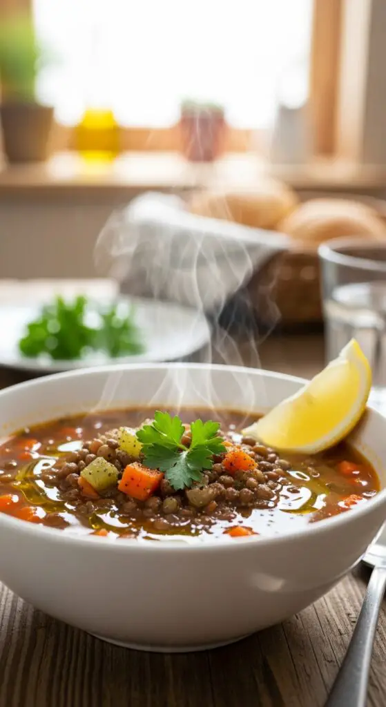Hearty Lentil Soup with Lemon