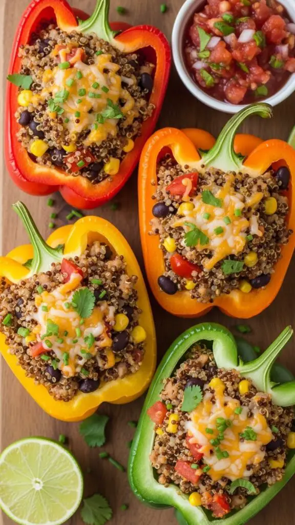 Hearty Turkey & Quinoa Stuffed Peppers