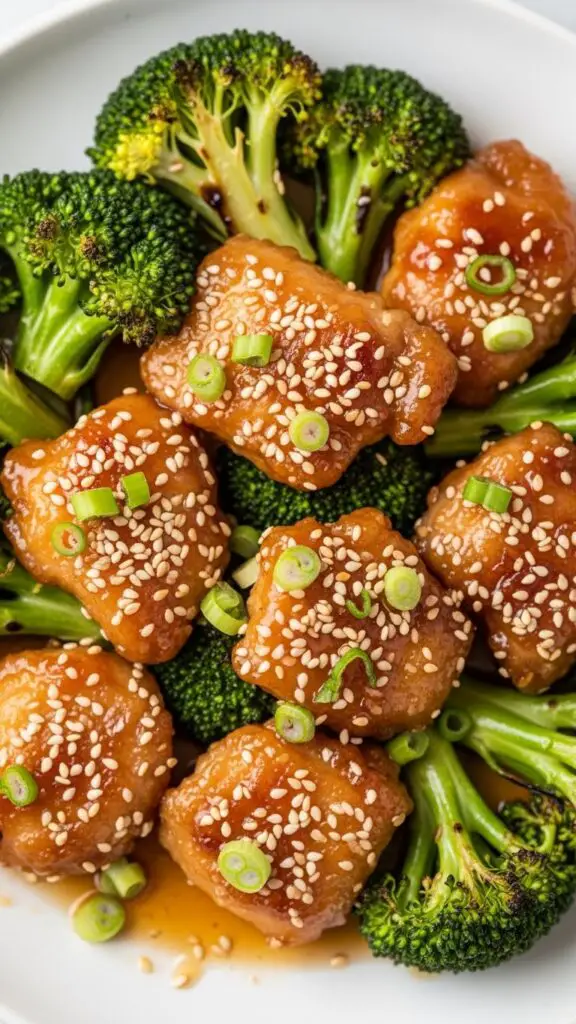 Honey Sesame Chicken with Broccoli