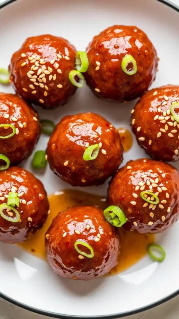 Honey Sriracha Glazed Meatballs
