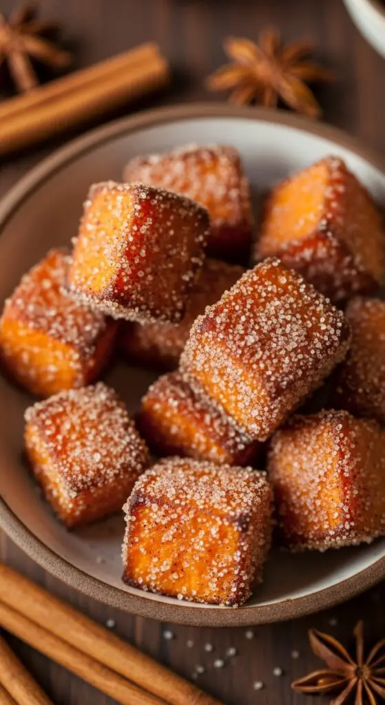 Cinnamon Sugar Roasted Sweet Potato Bites