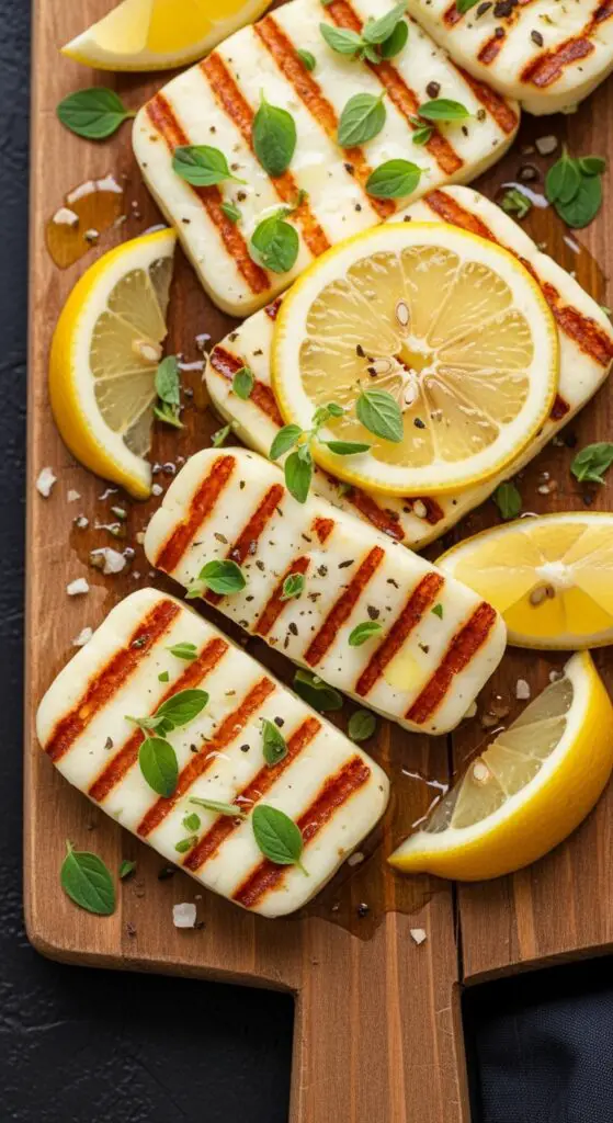 Grilled Halloumi with Lemon & Oregano