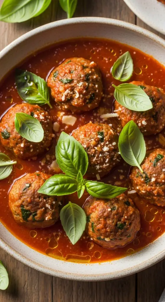 Italian Turkey Meatballs in Tomato Basil Sauce