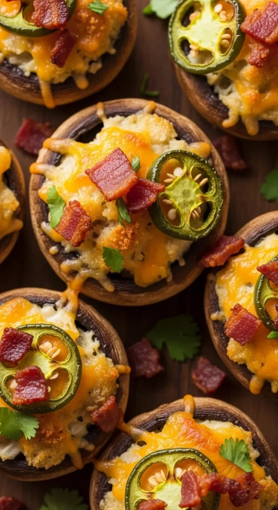 Jalapeño Popper Stuffed Mushrooms
