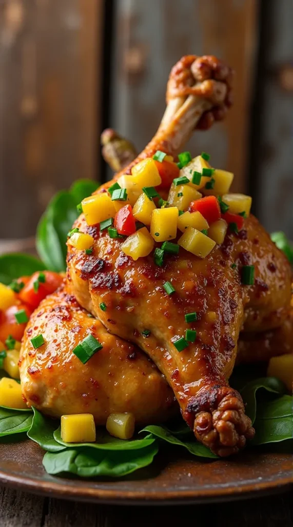 Jerk Turkey Legs with Pineapple Salsa (Island Escape in 60 Minutes)