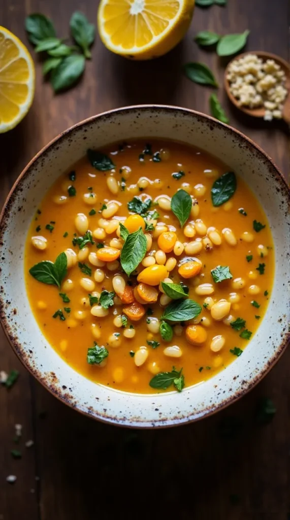 Lemon Lentil Orzo Soup