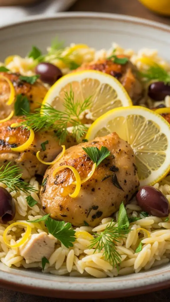 Lemony Greek Chicken & Orzo