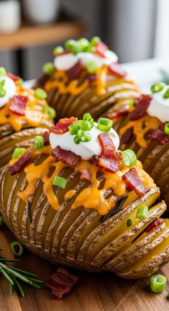 Loaded Hasselback Potatoes
