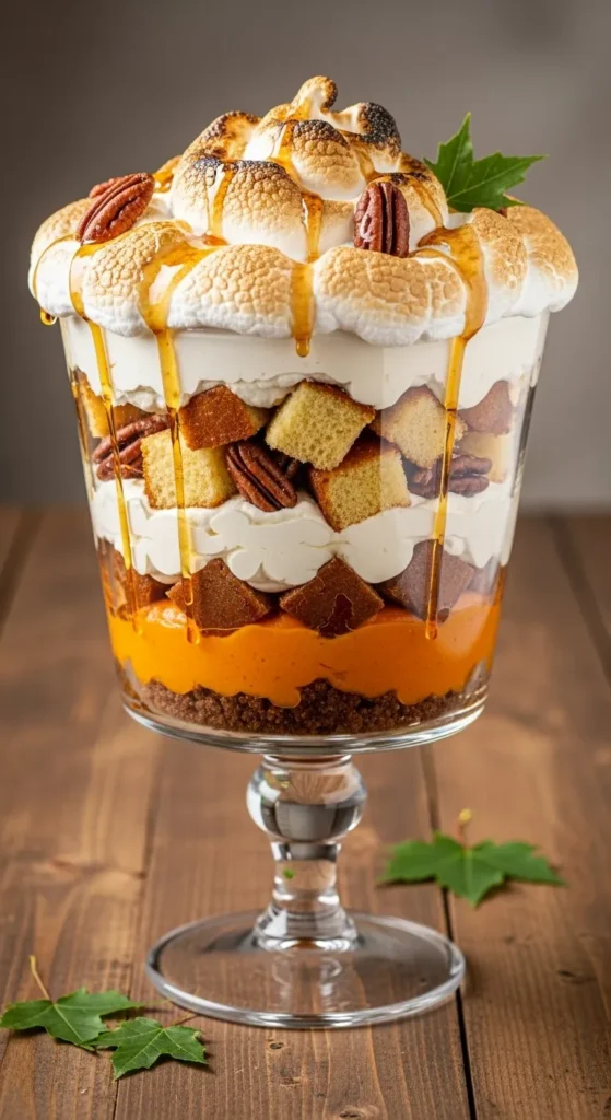 Maple Sweet Potato Trifle with Marshmallow Cloud