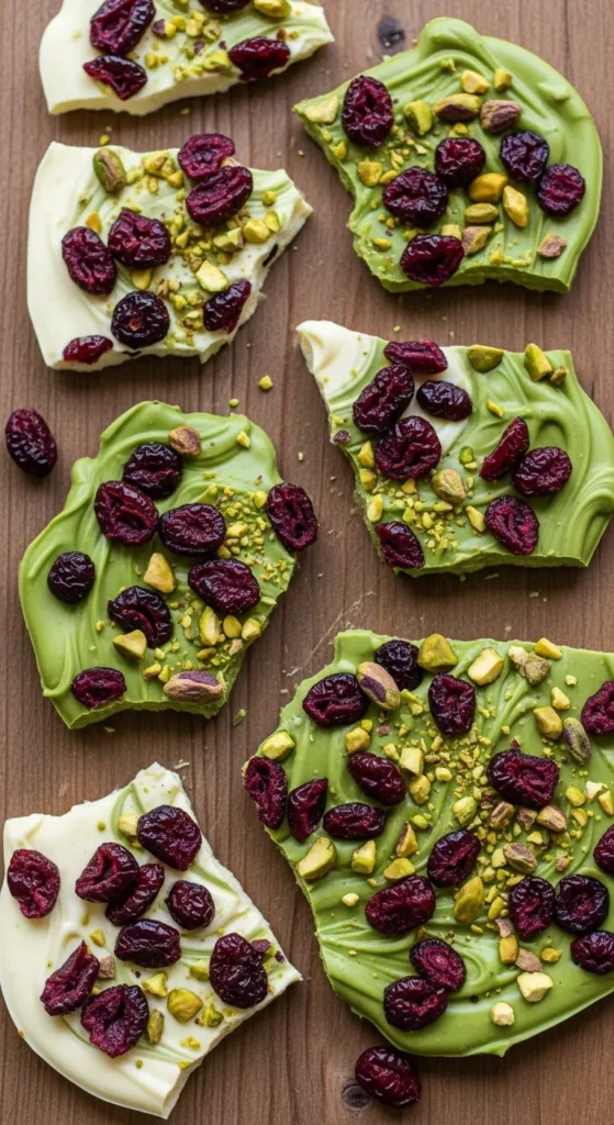 . Matcha White Chocolate Cranberry Bark