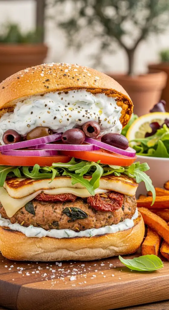 Mediterranean Sun-Dried Tomato Turkey Burgers