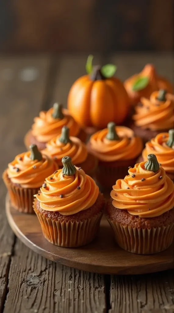 Mini Pumpkin Patch Cupcakes