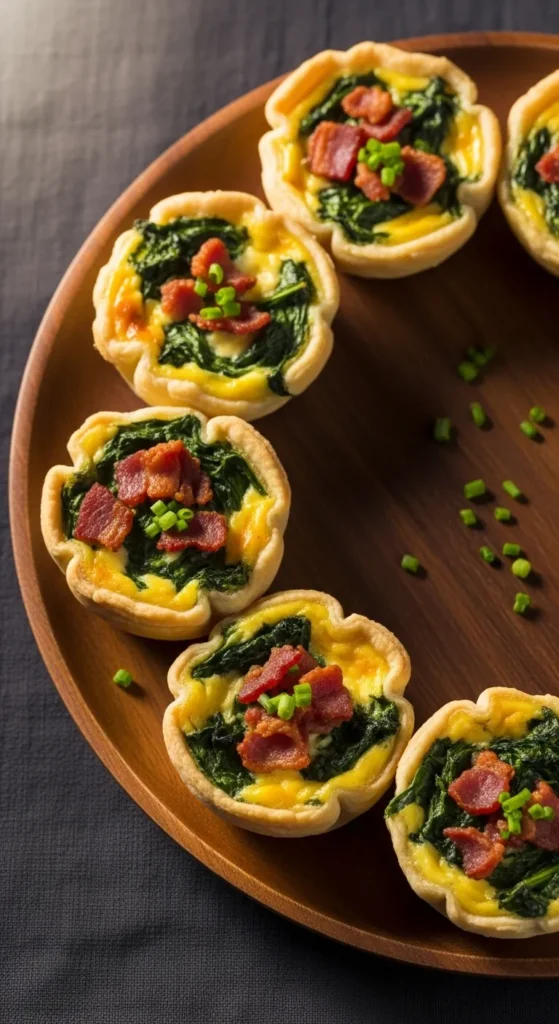 Mini Quiches with Spinach and Bacon