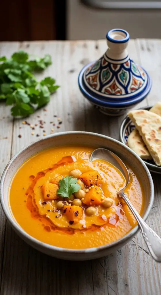 Moroccan-Spiced Chickpea & Pumpkin Soup