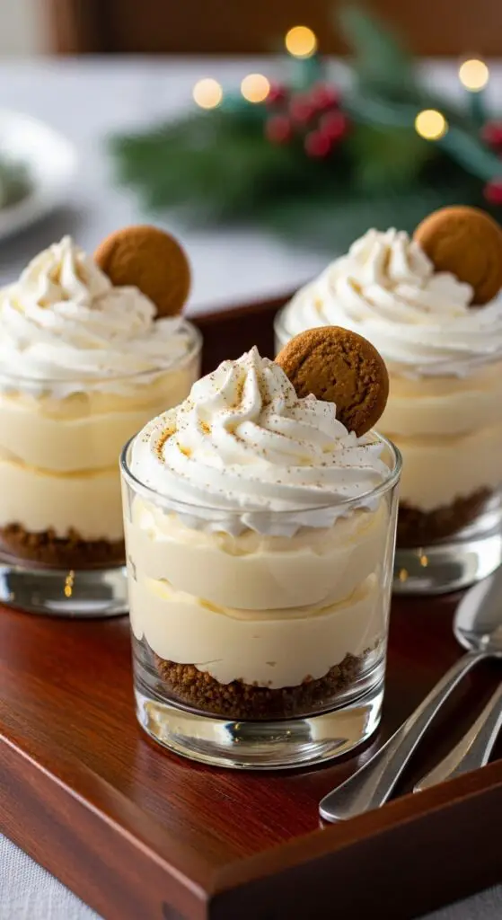 No-Bake Eggnog Cheesecake Shooters
