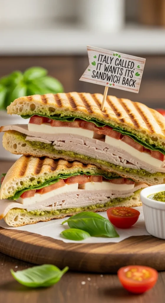 Pesto Turkey Caprese Panini (Italy Called, It Wants Its Sandwich Back)
