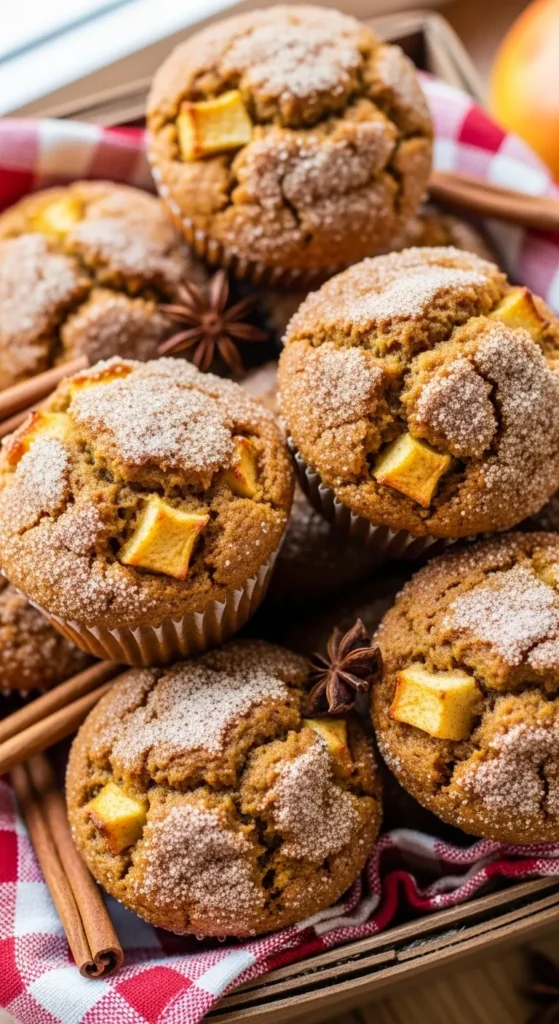 Pumpkin Apple Muffins with Cinnamon Sugar Coating